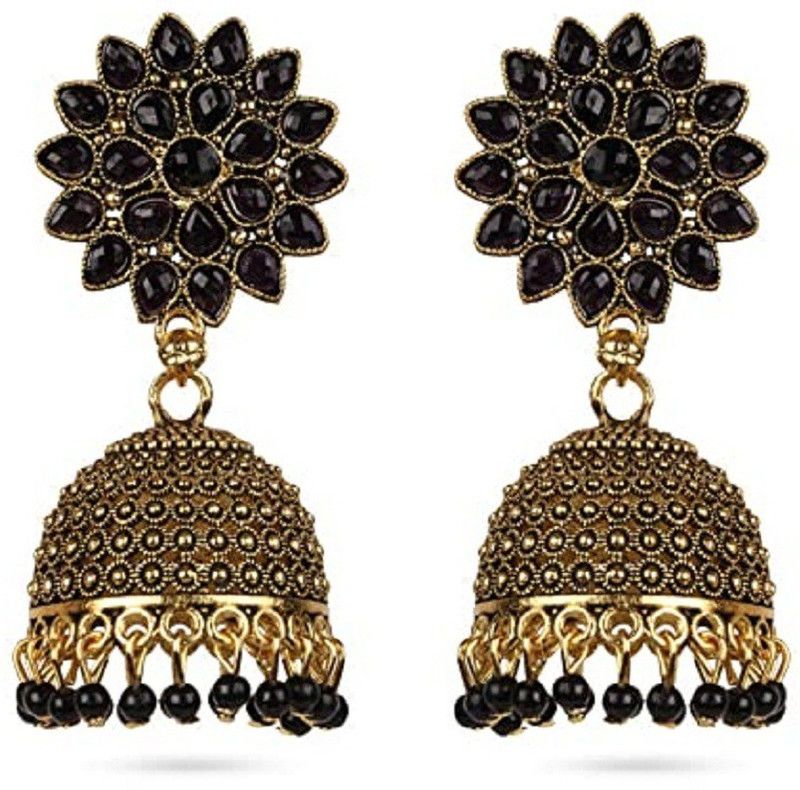 Brass Cubic Zirconia, Zircon Gemstone & Pearl Earrings For Women And girl Diamond Brass Jhumki Earring