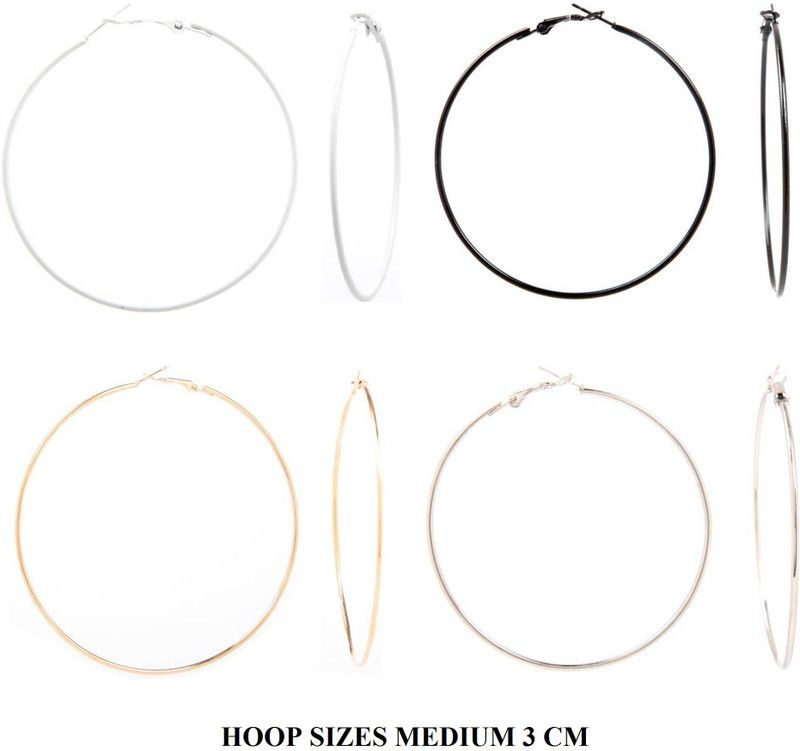 Fashion Hoop Earrings golden Hoop Black Hoop Silver Hoop Copper, Brass Hoop Earring