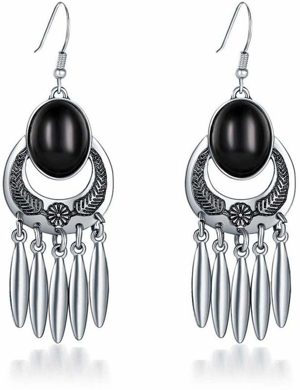 Exclusive Stylish Infinity Petals Brilliant Opal Tassel Drop Earrings For Women and Girls Opal Copper Drops & Danglers