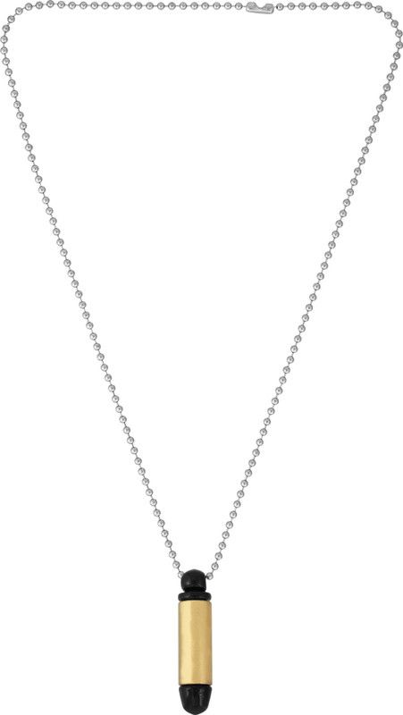 Gold Plated Brass, openable Black tip, Bullet Design Chain Fashion Pendant Jewellery Necklace Latest Gold-plated Stainless Steel Pendant