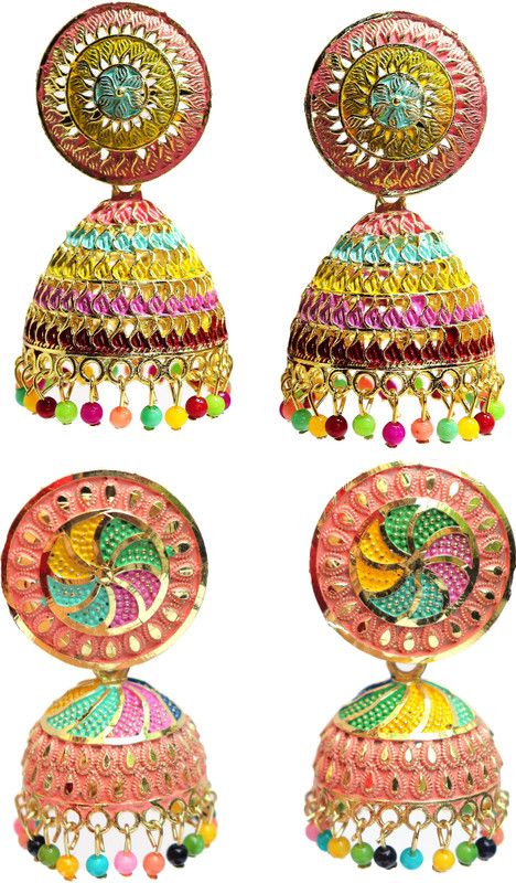 Store_of_arts Combo of 2 Multicolor wedding collection jhumki earrings for women Metal Jhumki Earring