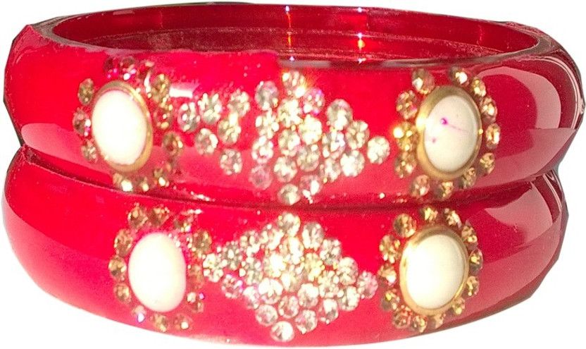 Glass Bangle Set  (Pack of 2)
