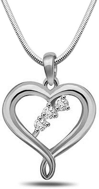 Precious Memories - Real Diamond & Sterling Silver Pendant with 18 IN Chain (SDP147) Silver Diamond Sterling Silver Pendant