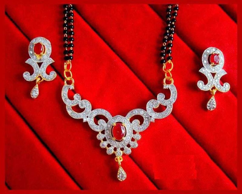 Latest Fashionable American Diamond mangalsutra Alloy Mangalsutra