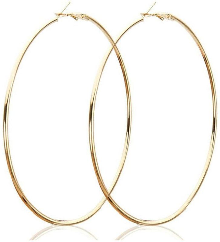 2Combo of Silver And Golden Round Earring for girls adnd women Alloy Hoop Earring