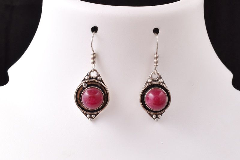 Earrings Ruby Brass Drops & Danglers