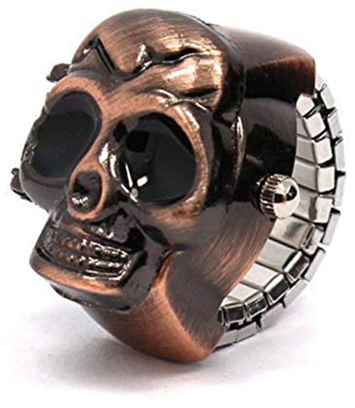 Latest Fashion Skull Design Vintage Look Stretchable Finger Ring Stainless Steel Silver Plated Ring