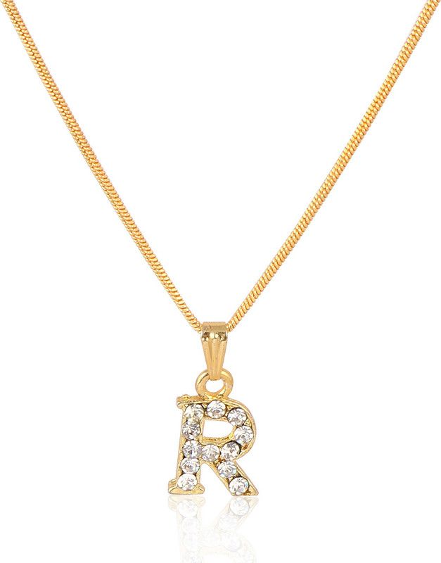 English Alphabet R for children Gold-plated Stainless Steel Locket