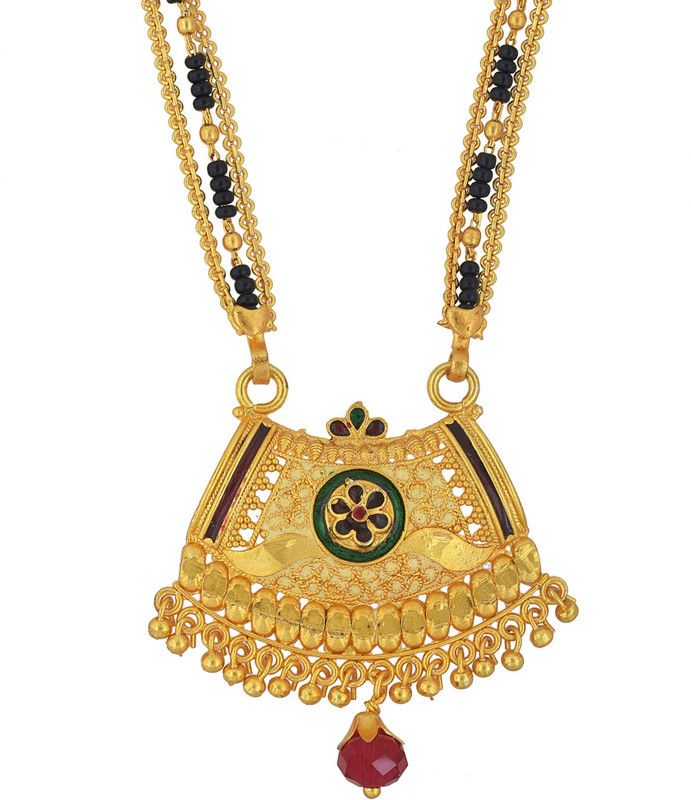 Brass Gold plated handmade Ethnic Mangalsutra Women Traditional Latest fashion Brass Mangalsutra
