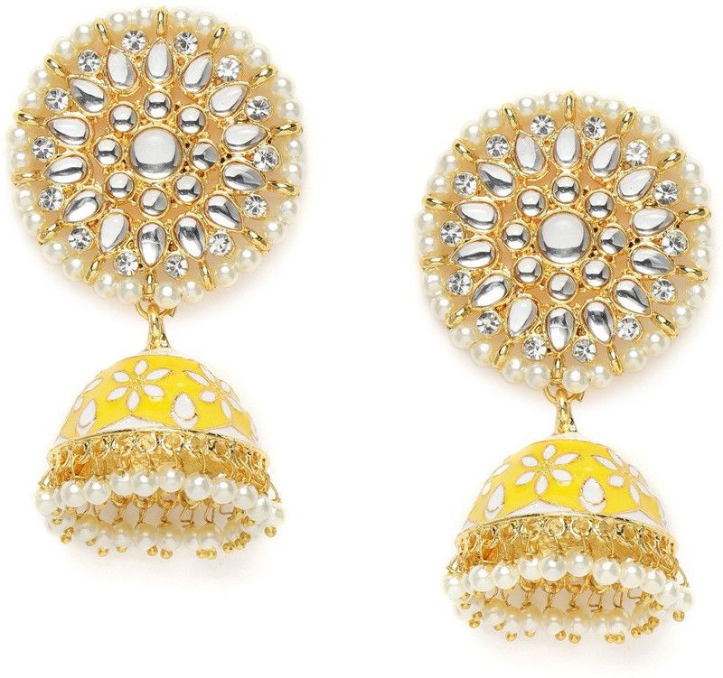 Traditional Floral Stone Jhumki Earring