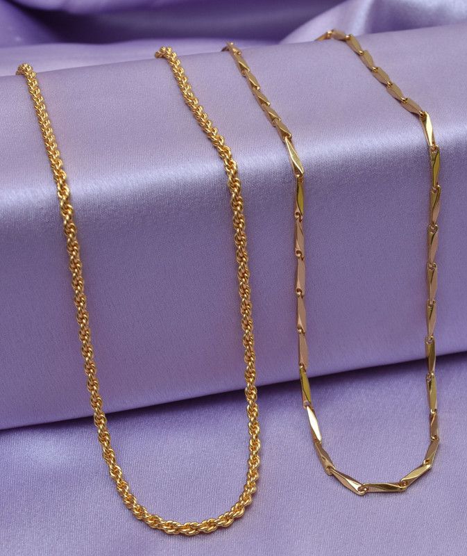 Trendy & Fancy exclusive Gold Plated Neck chains combo pack of 2 Gold-plated Plated Alloy Chain