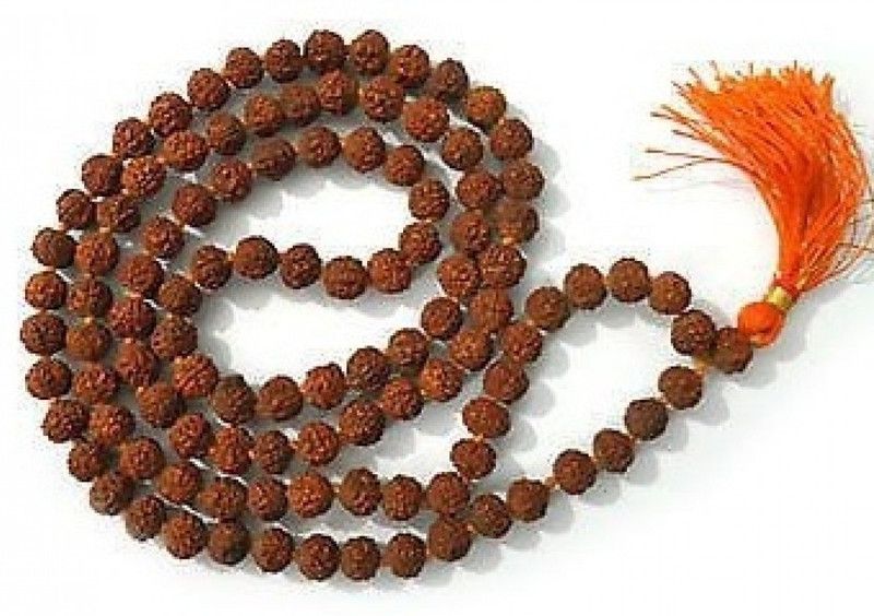 Natural 5 face Rudraksha Mala Wood Chain
