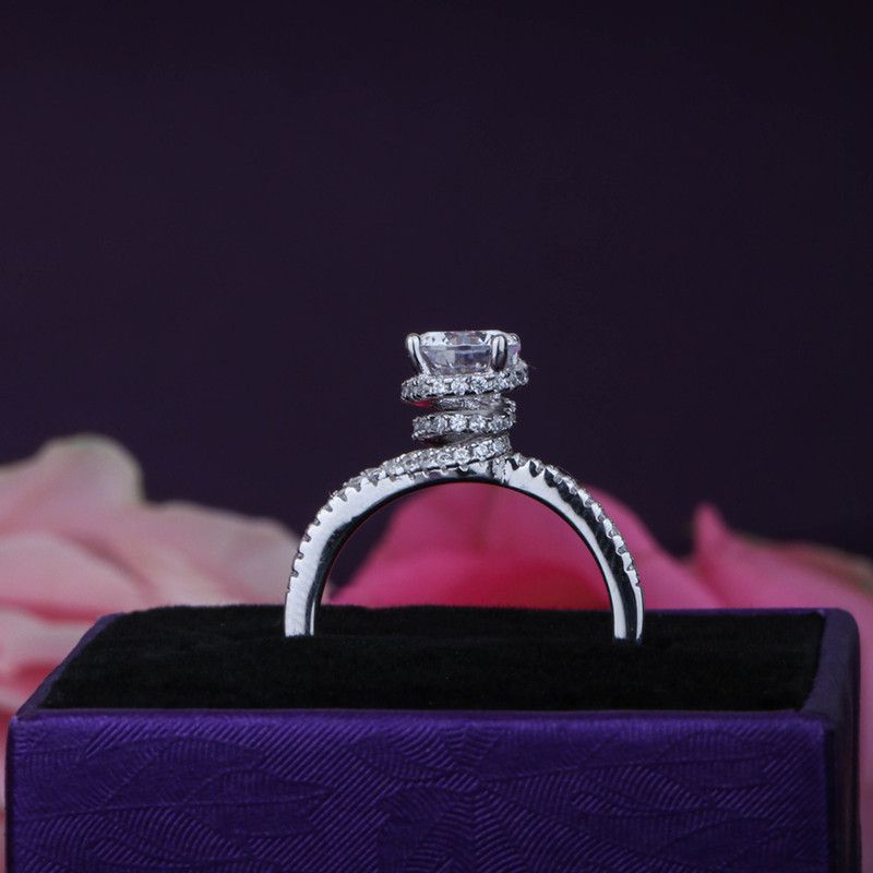 Pure 925 Sterling Silver AAA Grade American Diamond Cocktail Ring| Sterling Silver Cubic Zirconia Rhodium Plated Ring