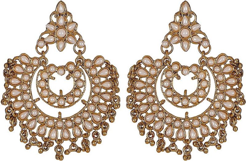 Gold Plated Chandbali Earrings Alloy Earring Set