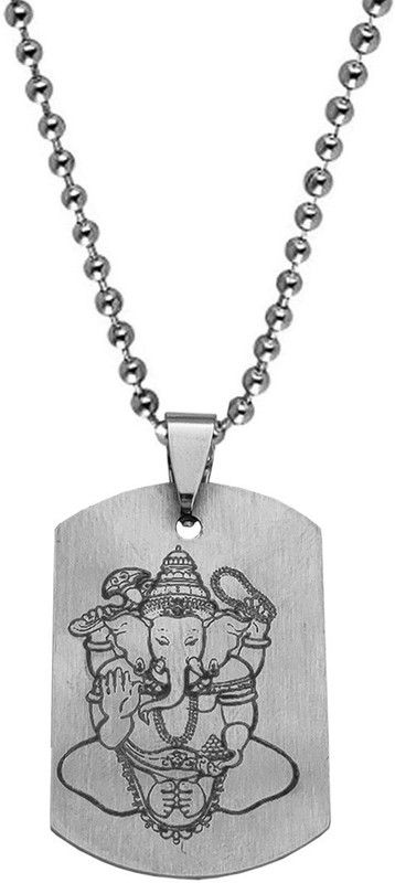 Religious Lord Shri Ganesh Ekdant Pendant Chain Sterling Silver Stainless Steel Pendant