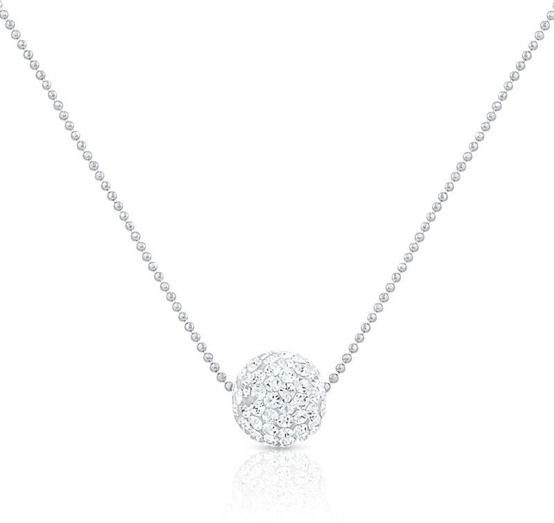 Mesmerizing Shine Crystal Rhodium Plated Brass, Alloy Necklace
