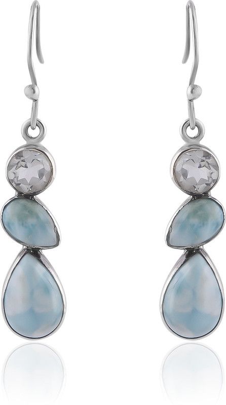 Handmade Contemporary Everyday Mallika Earrings Topaz Sterling Silver Drops & Danglers