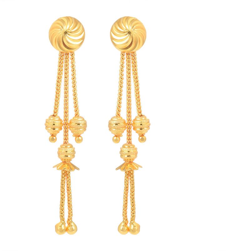 Brass Goldplated Stud Ball strand Danglers Multi purpose Fashion earrings Women Brass Drops & Danglers