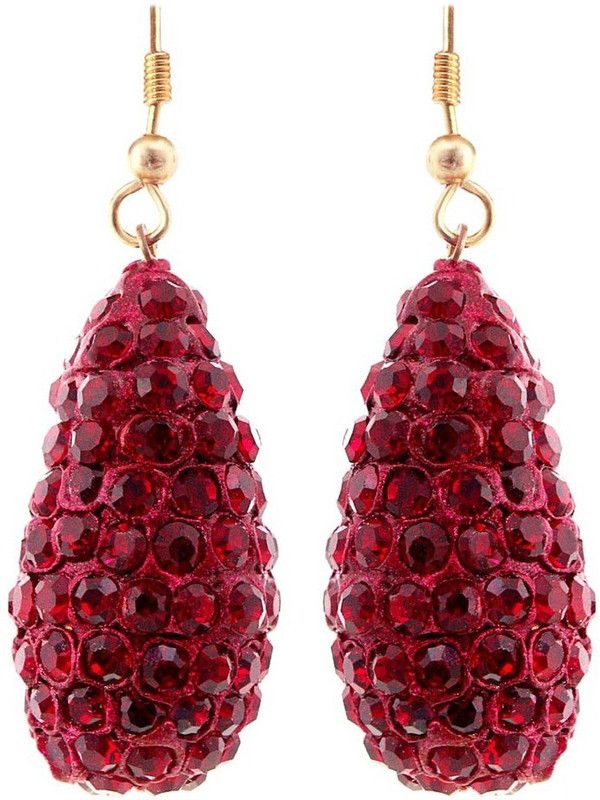 Rajasthani Handmade Maroon Lakh Jhumka Earring Set Brass Drops & Danglers