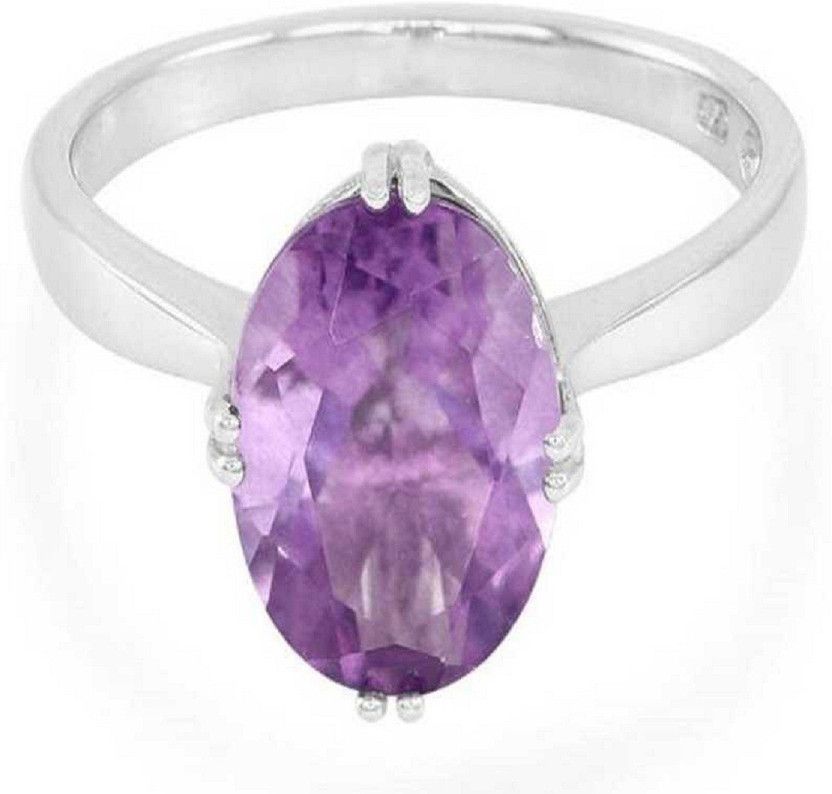 Amethyst stone Ring Natural stone 4.25 ratti stone (Purple) Jamuniya stone Effective and good quality Astrological Purpose for unisex Stone Amethyst Silver Plated Ring