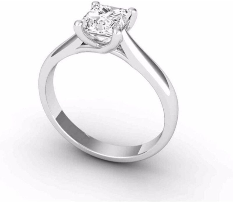 Alloy Crystal Silver Plated Ring Metal Cubic Zirconia Rhodium Plated Ring