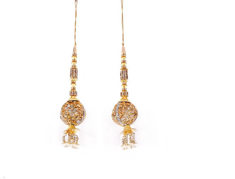 Honbon Blouse Latkan Ethnic Hanging New Tassel Women Sari , Blouse , Lehnga Brooch (Gold) Brooch  (Platinum, Gold)