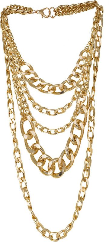 Alice Chain Link Gold Layered Necklace Alloy Necklace