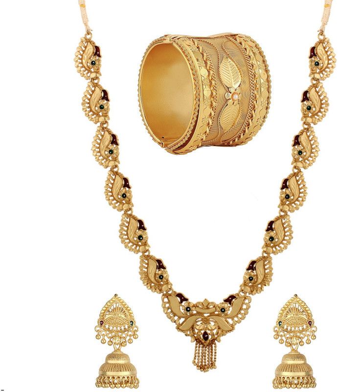 Metal, Brass Gold-plated Gold Jewel Set  (Pack of 1)