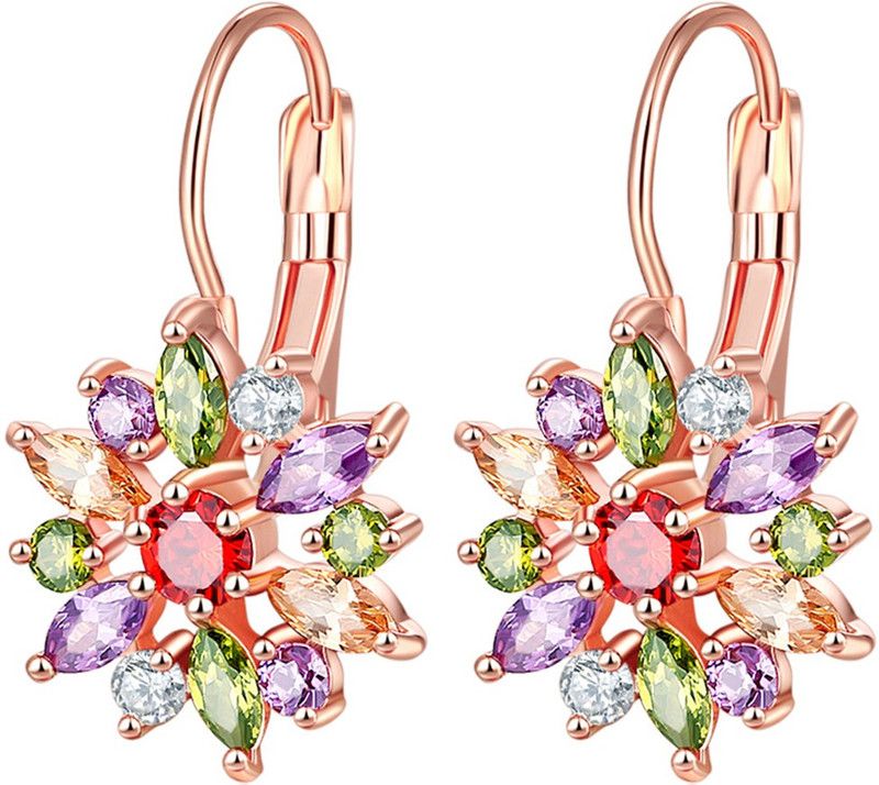 Glamour Sparkling Cubic Zirconia Metal Clip-on Earring