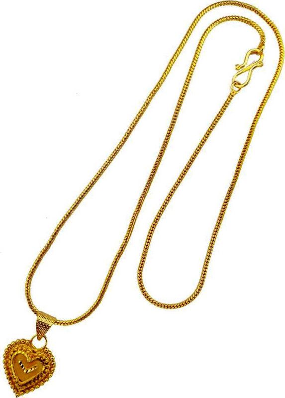 New All Festive Special Letest fashion Love Heart Rope Rassa Gold-plated Brass Pendant