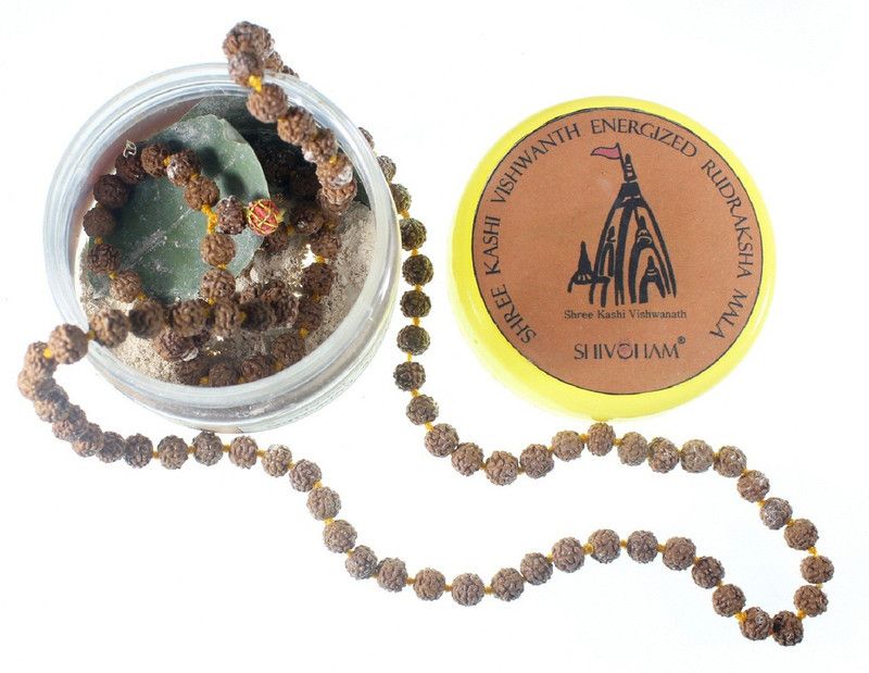 Shree Kashi Vishvanath Enerziged Rudraksha Mala Wood Necklace Wood Necklace