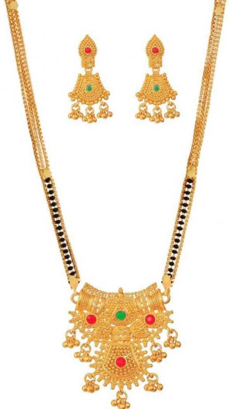 Brass Gold-plated Gold, Green, Ruby Red Jewel Set  (Pack of 1)
