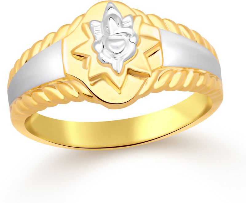 Ganpati Plain for Men [CJ5029FRG16] Alloy Cubic Zirconia Gold Plated Ring