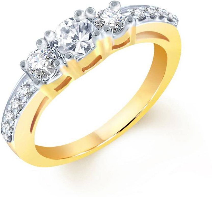 Bewitching Alloy Cubic Zirconia Rhodium, Gold Plated Ring