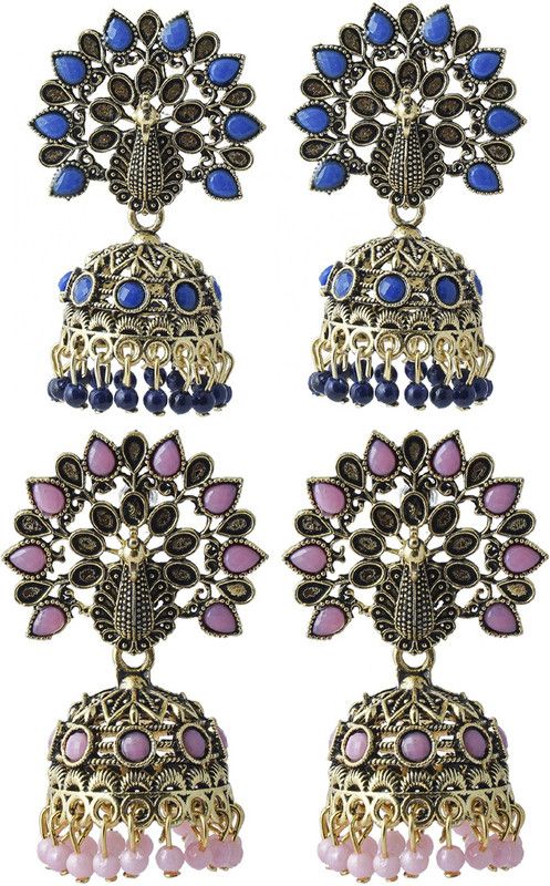 Dency brings you fancy trendy Chandbali earrings for girls(Pack Of 2) Alloy Jhumki Earring
