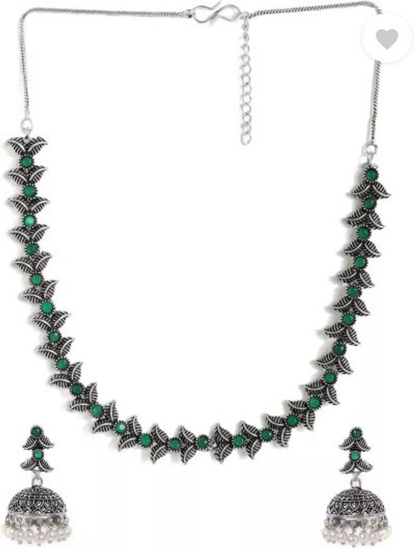 Brass Jewel Set  (Green, Black)