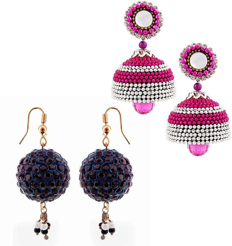 Set of Two Handmade Multicolor Jhumki Paper Jhumki Earring
