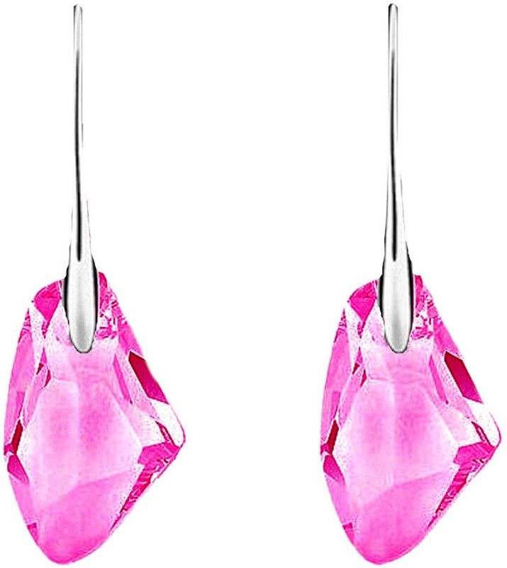 Silver Plated Pink Dangle Earrings For Women Fashion Jewelry Plastic Drops & Danglers