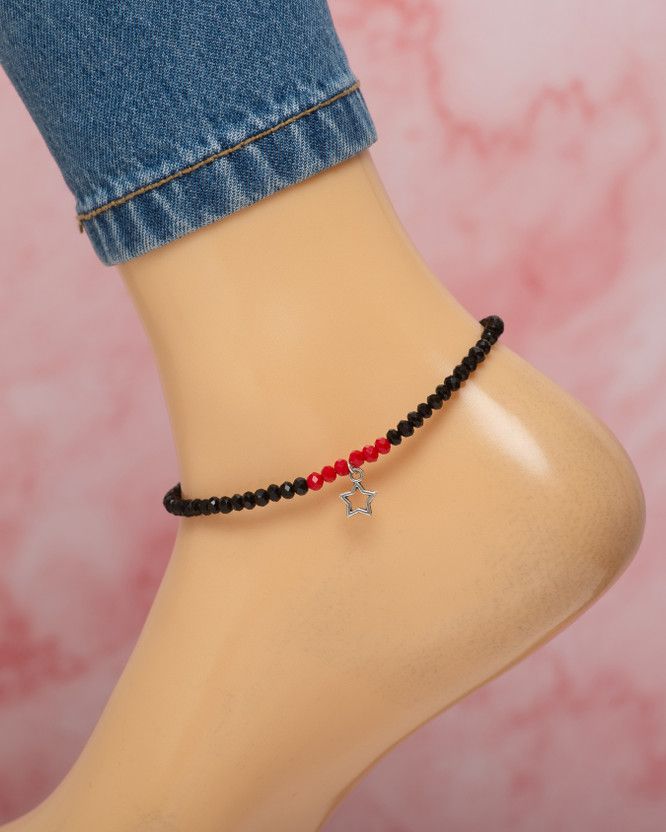 NAKSH NAKSH Alloy Anklet For Girls & Women Alloy, Crystal Anklet Silver Anklet