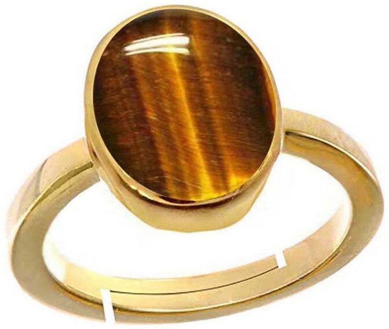 Tiger Eye 7.25 Ratti or 6.50 Ct Panchdhatu (5 Metal) Women Adjustable Natural Stone Ring