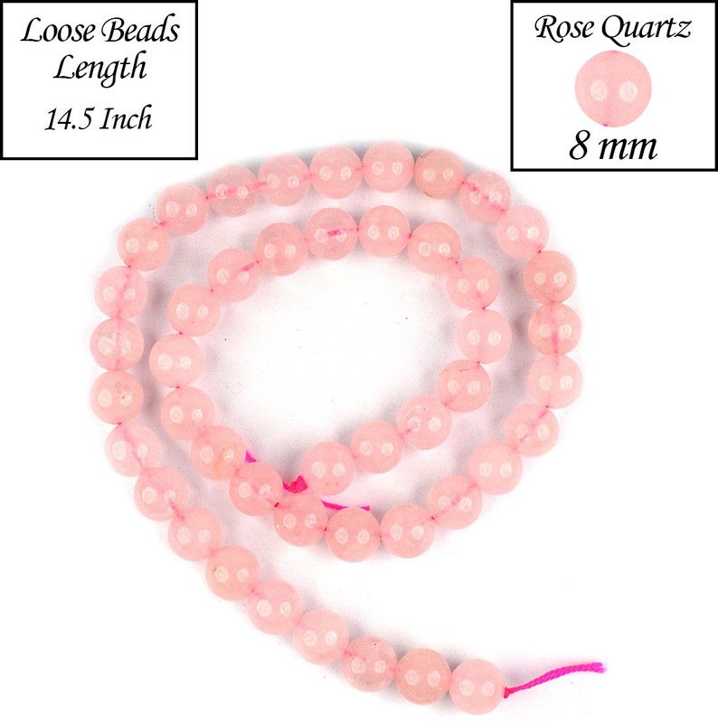 Natural Rose Quartz Loose Beads Crystal Beads 8 mm Beads Beads, Rose Quartz, Crystal, Quartz Crystal Necklace