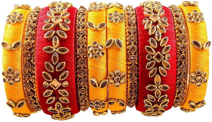 Fabric Pearl, Cubic Zirconia Bangle Set