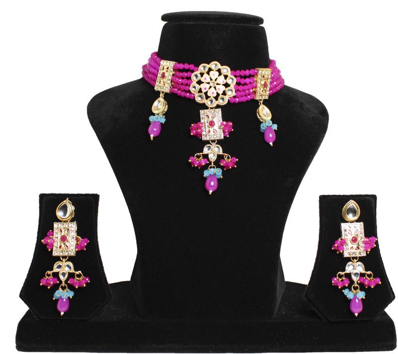 Crystal Gold-plated Purple Jewel Set  (Pack of 1)