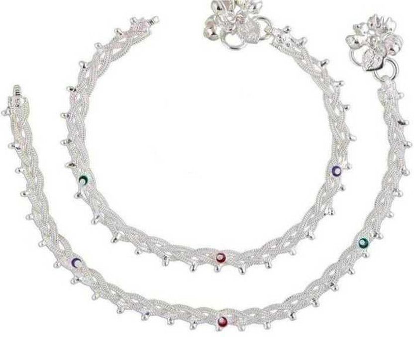 AANYACRYSTAL Kids 1 to 4 Years Stainless Steel Anklet  (Pack of 2)
