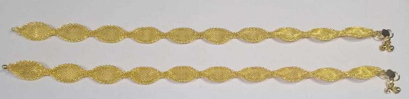 BI - Quality products GOLD PLATED TRADITIONAL TRENDY STYLISH CINDERELLA ANKLETS ( PAYAL ) GOLD PLATED Brass Anklet  (Pack of 2)