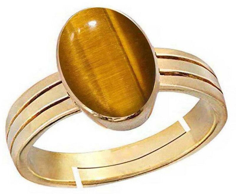 Tiger Eye 9.25 Ratti or 8.50 Ct Panchdhatu (5 Metal) Women Adjustable Natural Stone Ring