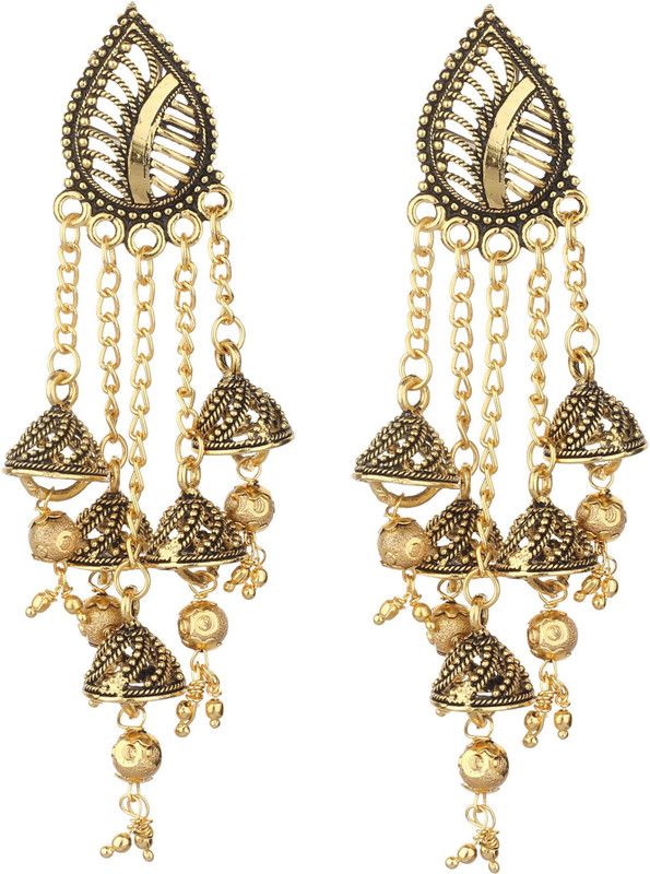 Stylish, Designer, Party Wear Jhumka Jhumki Earrings ARTFLJWL239 Beads Stone, Alloy Jhumki Earring