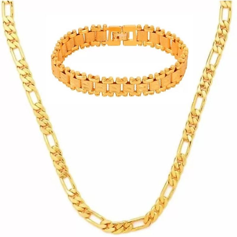Combo chain 1+1 bracelet Gold-plated Plated Brass Chain