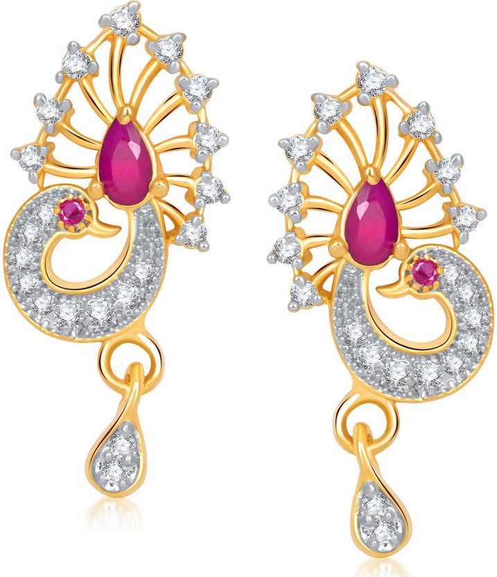 Sweet Peacock Cubic Zirconia Alloy Drops & Danglers
