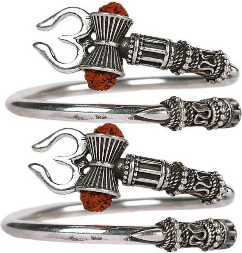 Silver Garnet Silver Kada  (Pack of 2)